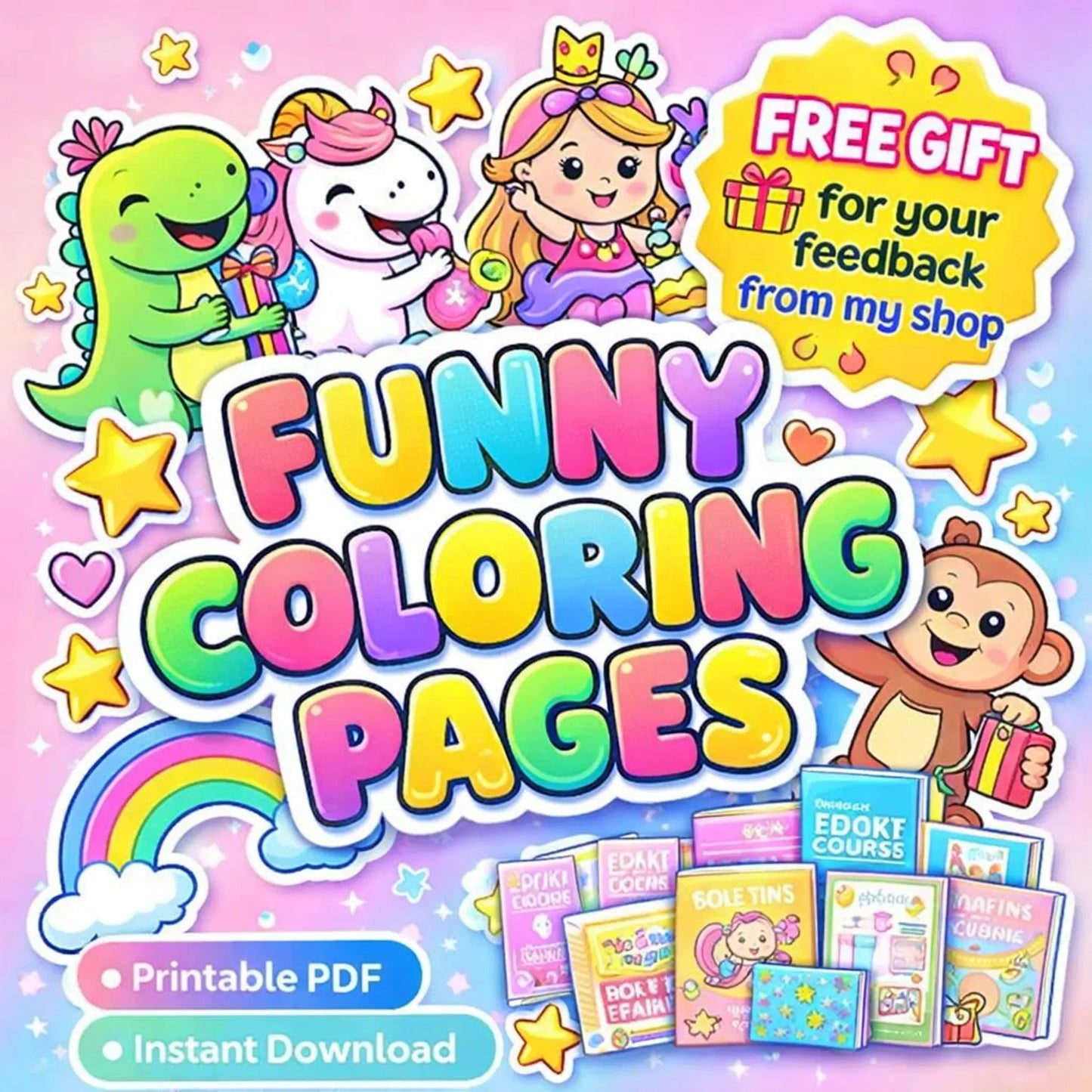 Funny Coloring Pages Kids Learning Bundle with Resell rights | PLR + MRR