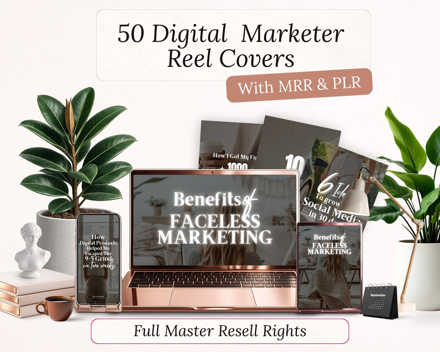 50 Instagram Reel Cover Templates | PLR &amp; MRR Rights