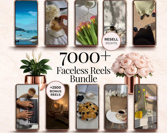 7,000+ Faceless Reels Bundle | Viral Instagram & TikTok Content Pack | PLR + MRR Included