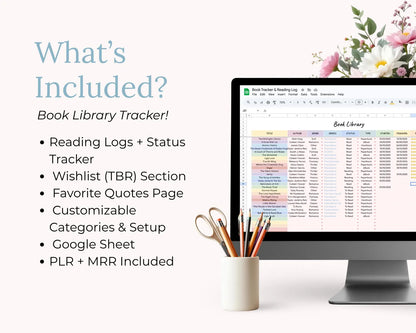Book Tracker Spreadsheet Template with Resell Rights | PLR + MRR