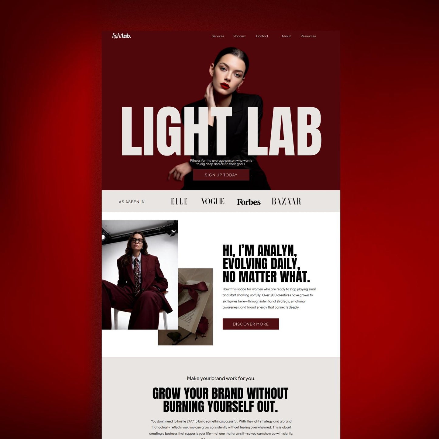 Showit Light Lab Website Template #2: For Coaches, Speakers & Podcasters