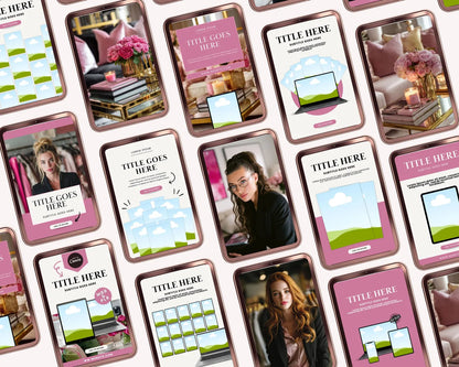 36 Pink Color Pinterest Pin Templates | PLR + MRR