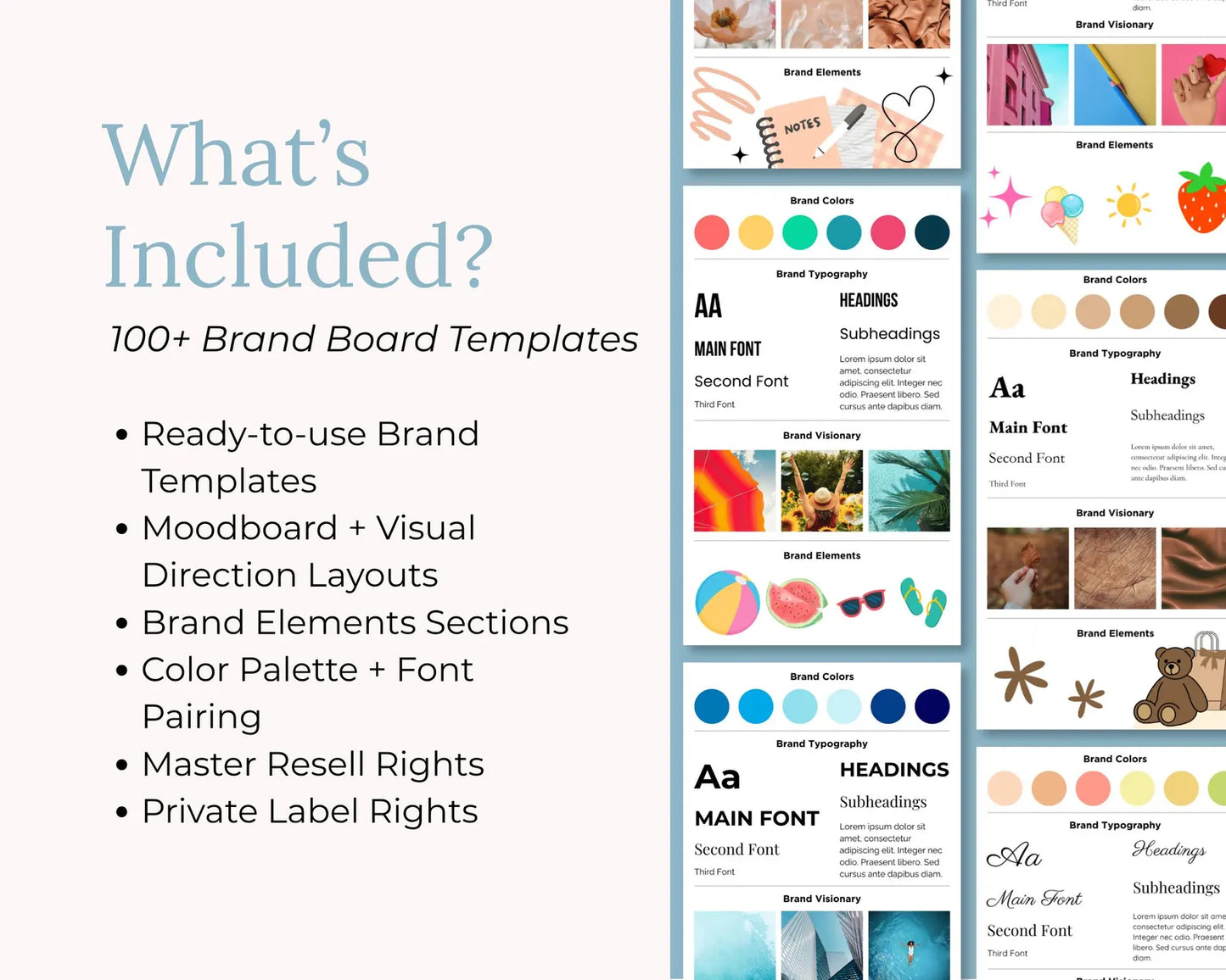 100+ PLR Brand Board Templates (Canva)