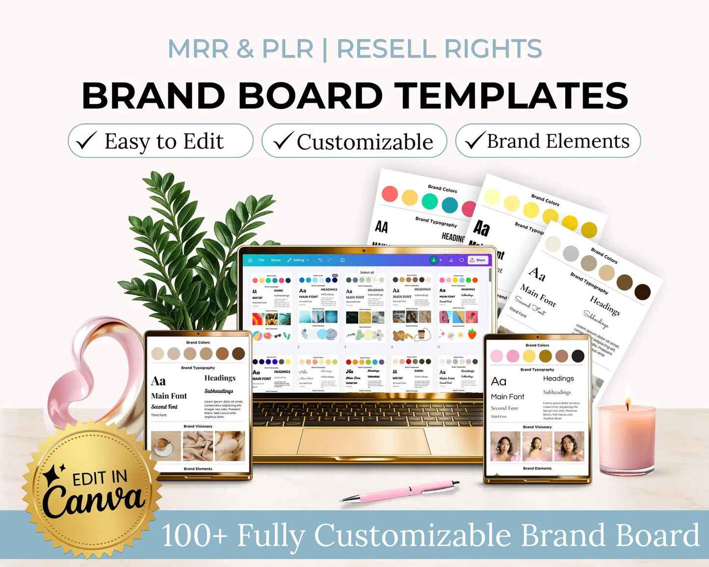 100+ PLR Brand Board Templates (Canva)