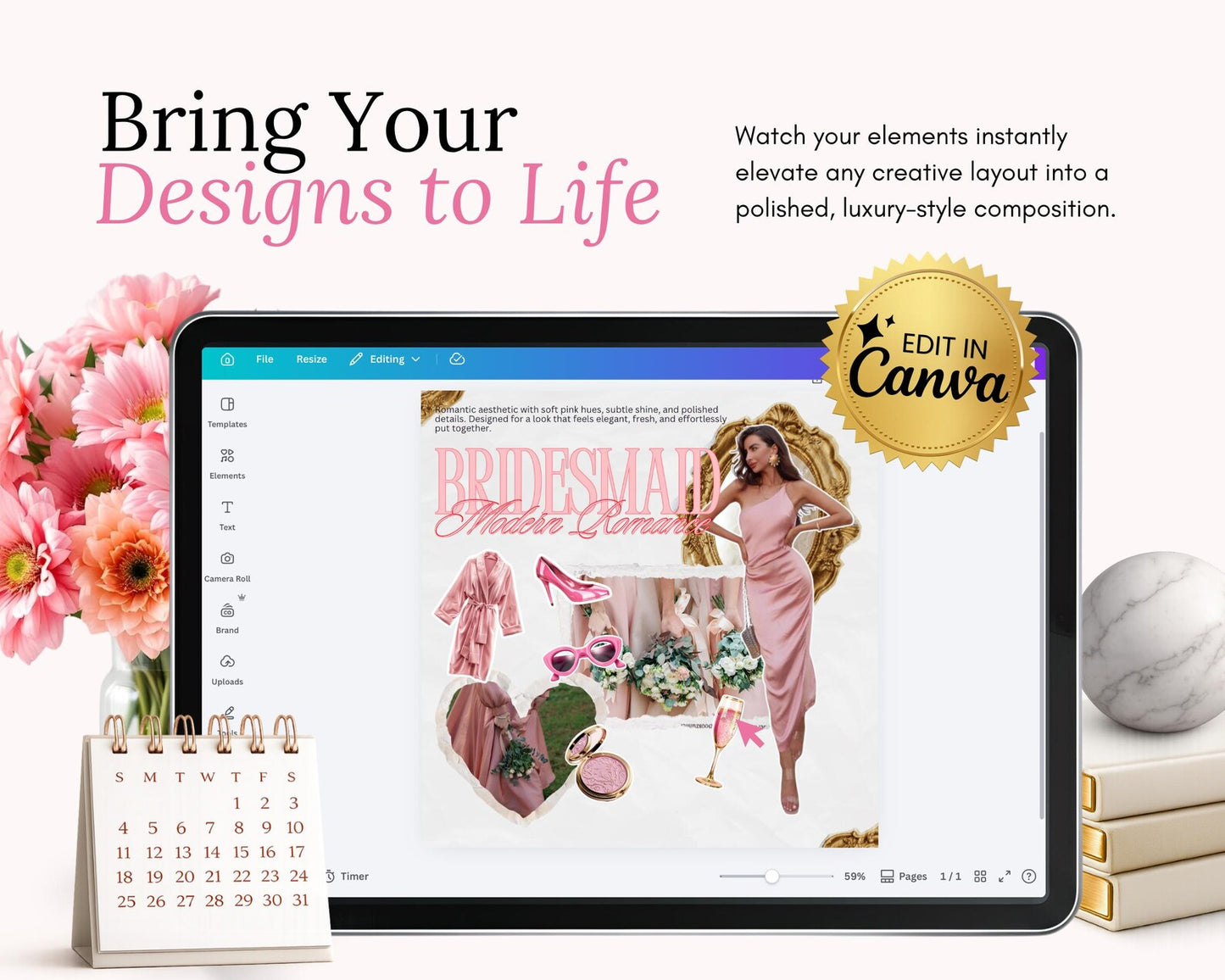 380+ Pink And Gold Clipart Bundle with Resell Rights | PLR + MRR