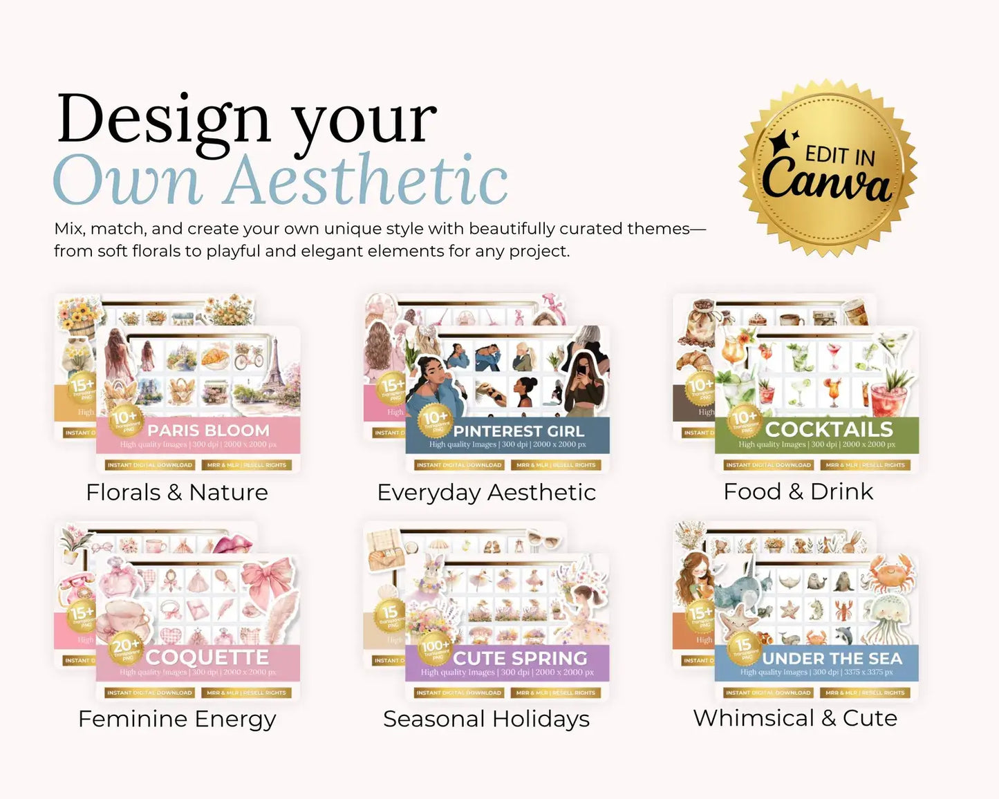 580+ Clipart Bundle with Resell rights | 27 Sets | PLR + MRR