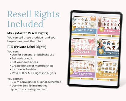 580+ Clipart Bundle with Resell rights | 27 Sets | PLR + MRR