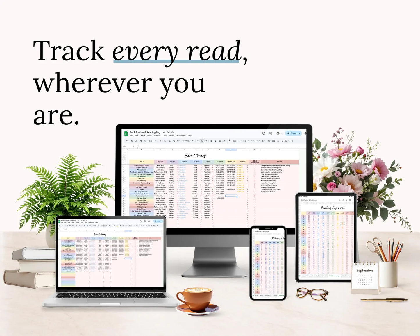 Book Tracker Spreadsheet Template with Resell Rights | PLR + MRR