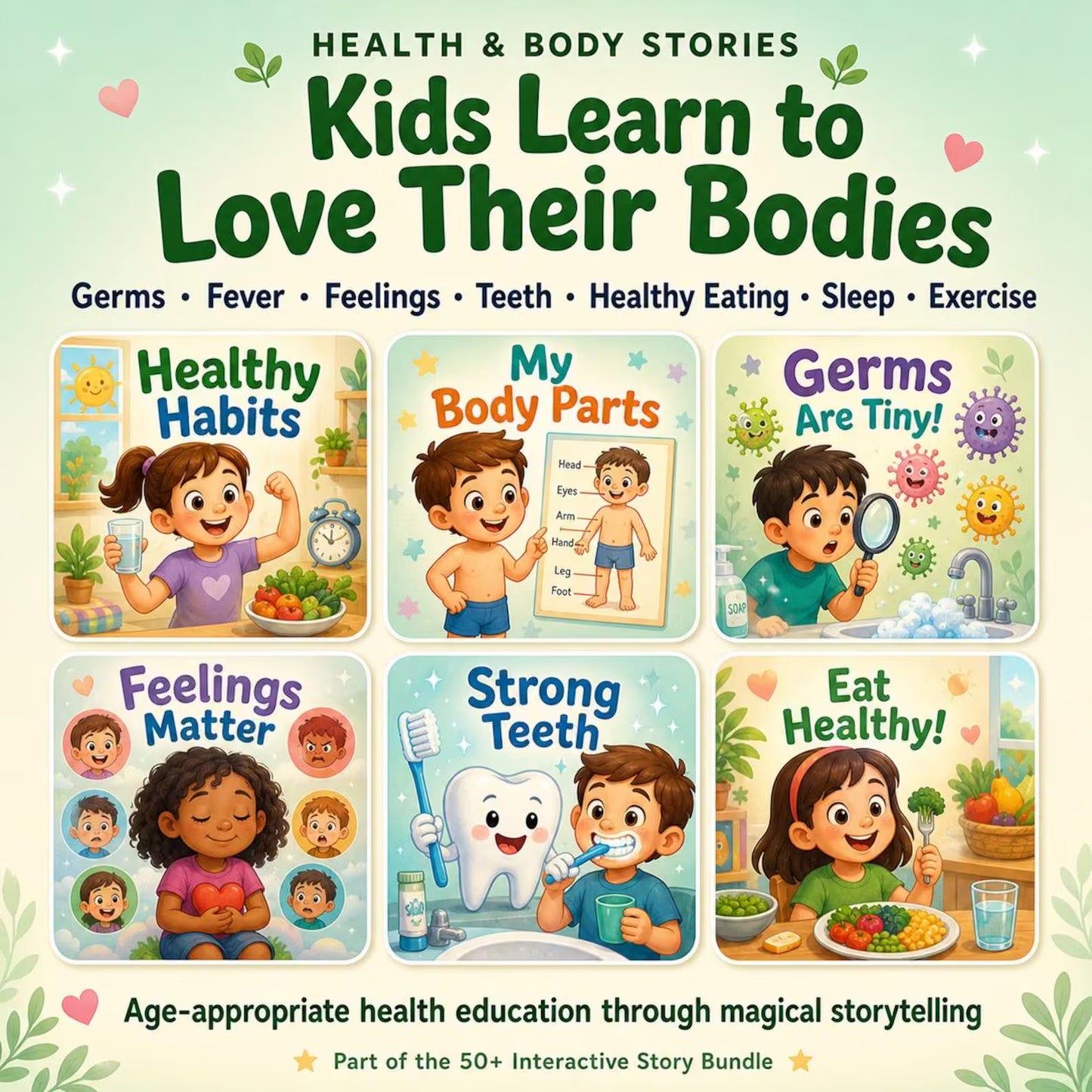 50+ Interactive Kids Storybooks Bundle with Resell Rights |Animated & Voice-Narrated | Science, Nature, Health, Animals & Educational Learning Activities