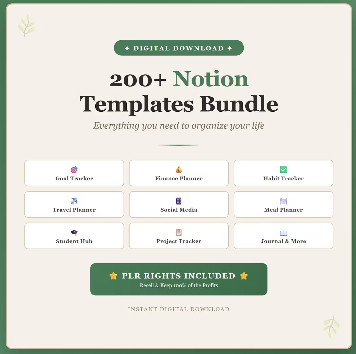 200+ Notion Templates: Notion Journals, Notion Calendars, Notion Planners, Bonuses, & Much More!