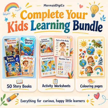 50+ Interactive Kids Storybooks Bundle with Resell Rights |Animated & Voice-Narrated | Science, Nature, Health, Animals & Educational Learning Activities