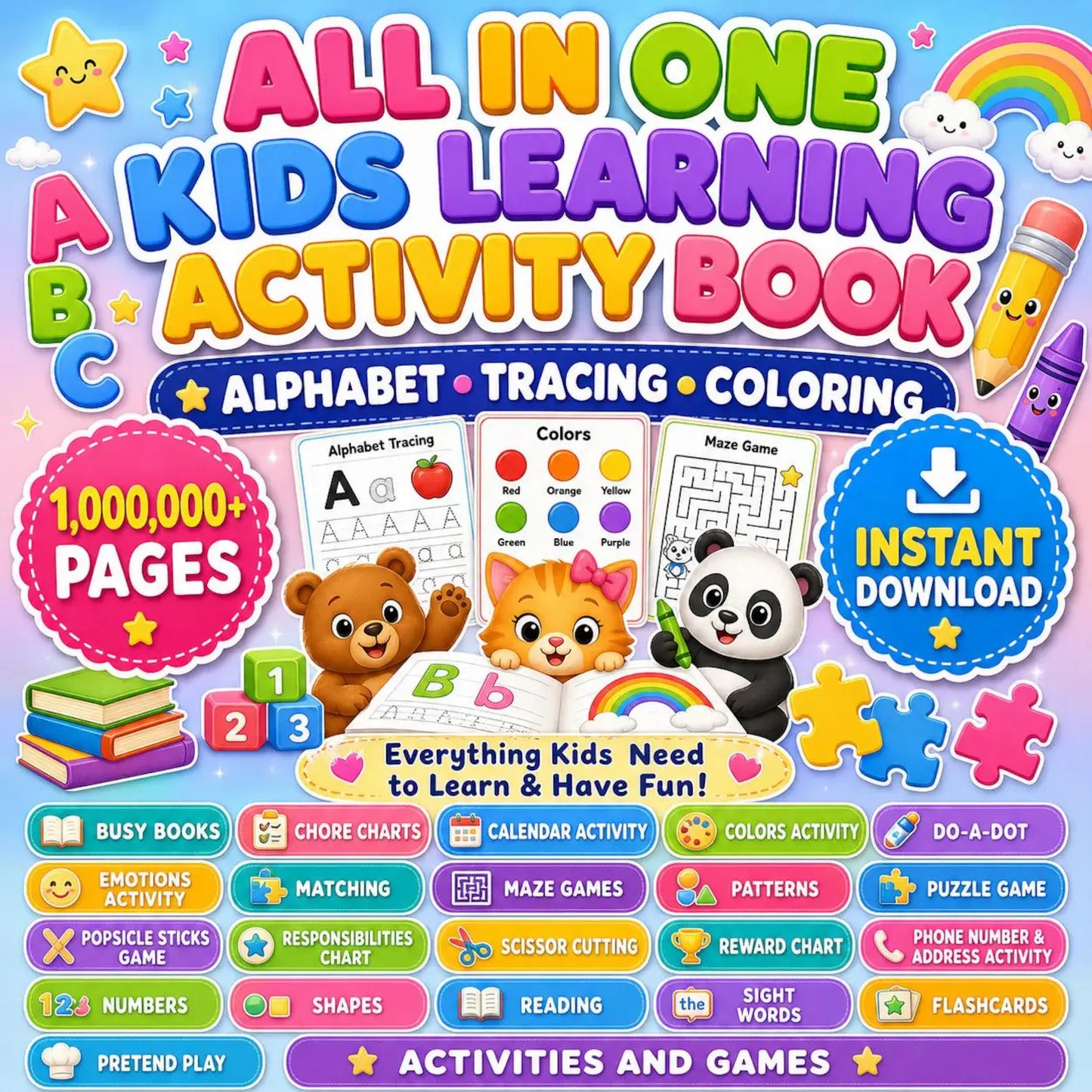 25,000+ Printable Learning Activities, Worksheets, Games & Coloring Pages with Resell Rights