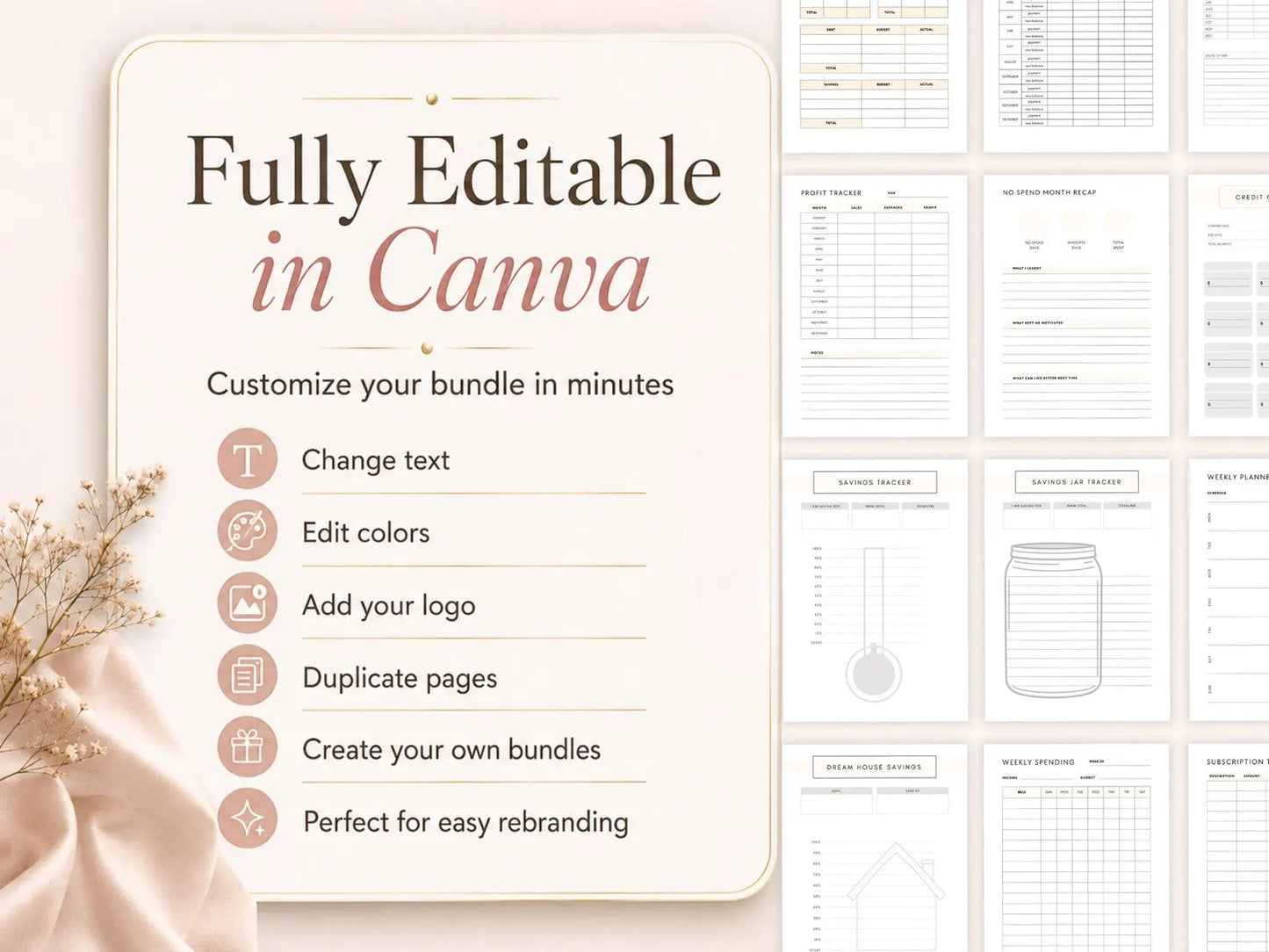 560 Pages Self-Care & Personal Growth Bundle: Planners, Journals, Templates | PLR + MRR