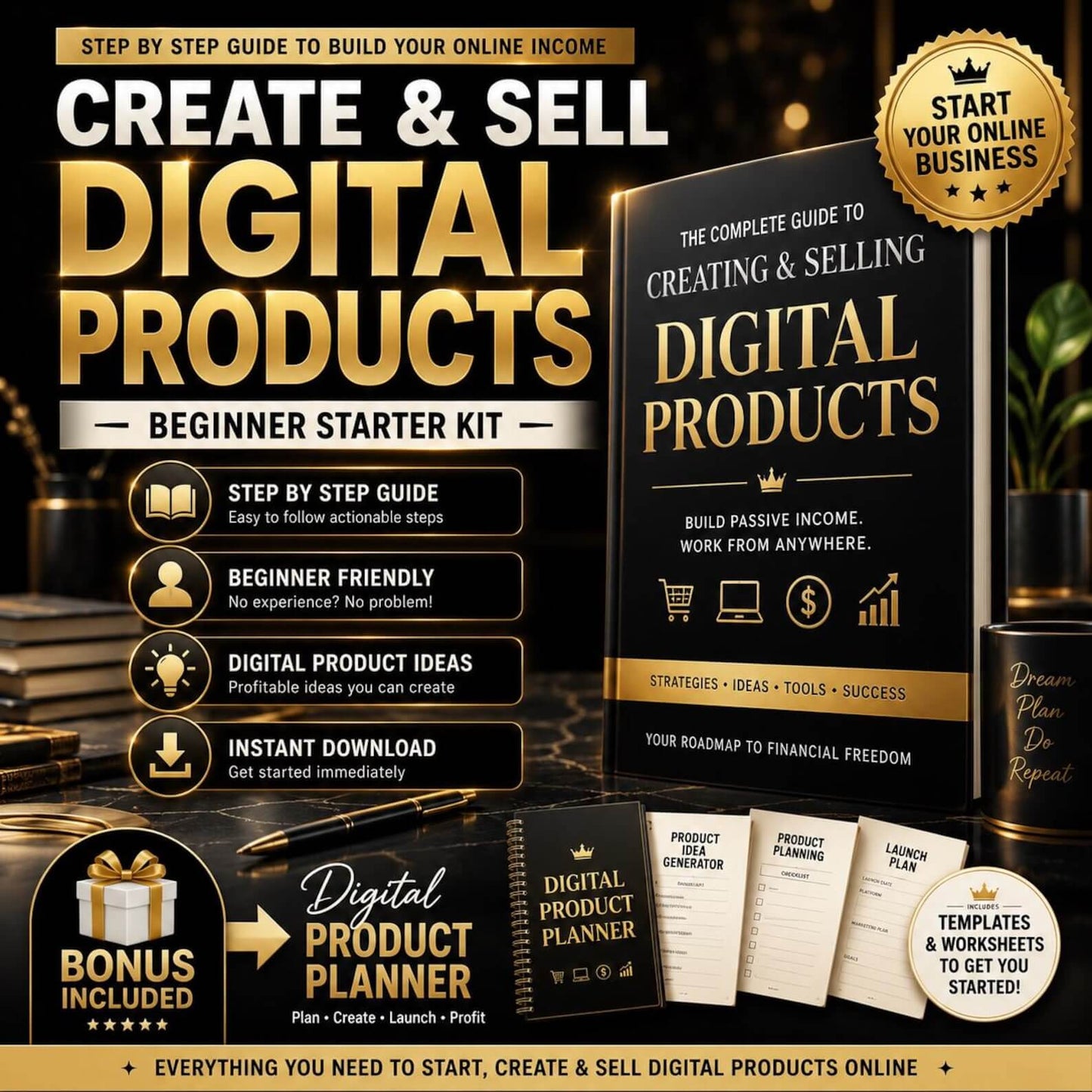 How to Create & Sell Digital Products | Beginner Passive Income Guide